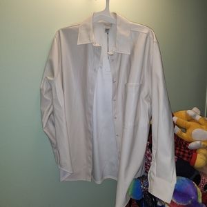 Cream pleather button up top